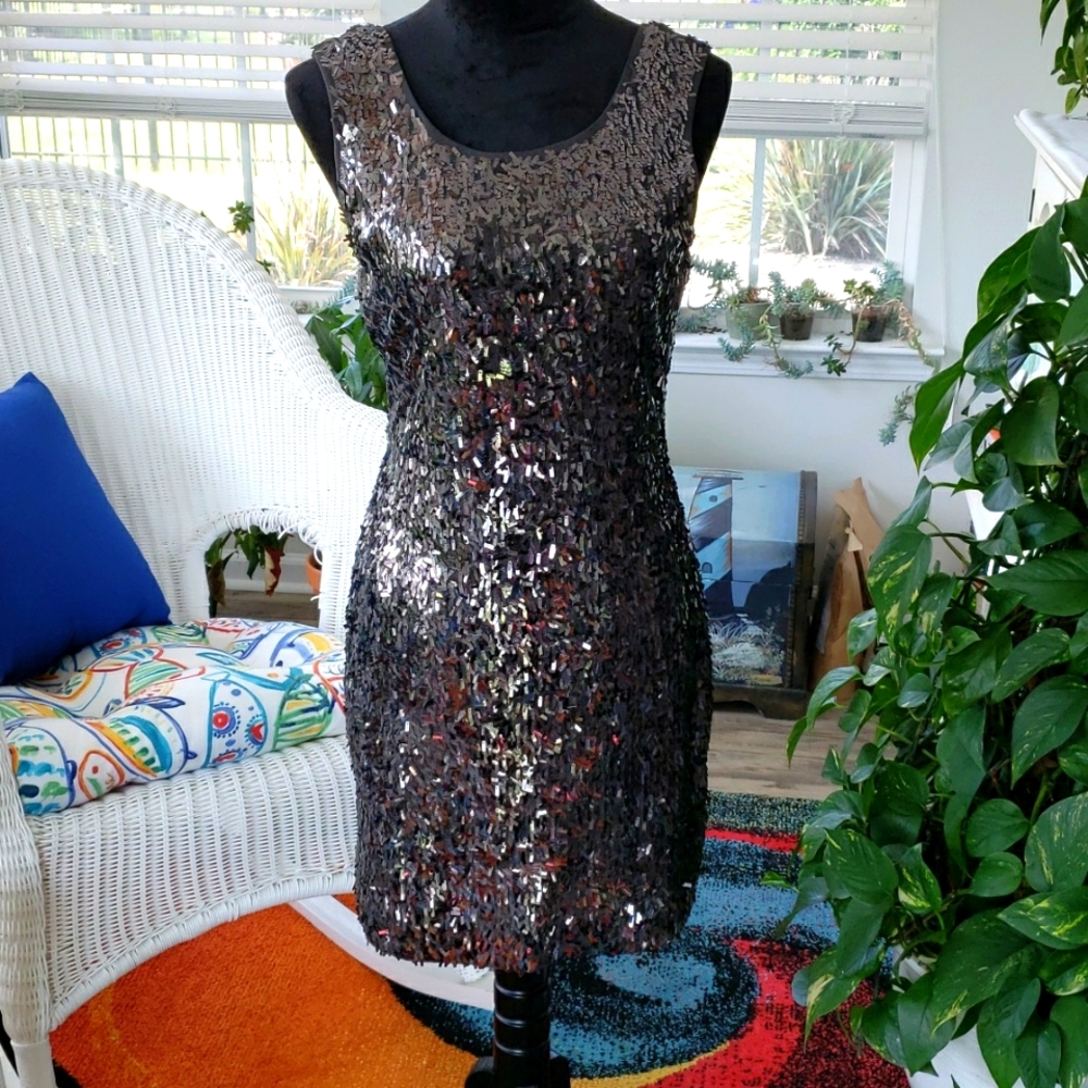 💥Super Silver Sequin Dress | Express - M